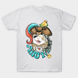 Ferret Pirate Ahoy - Cinnamon Coat T-Shirt